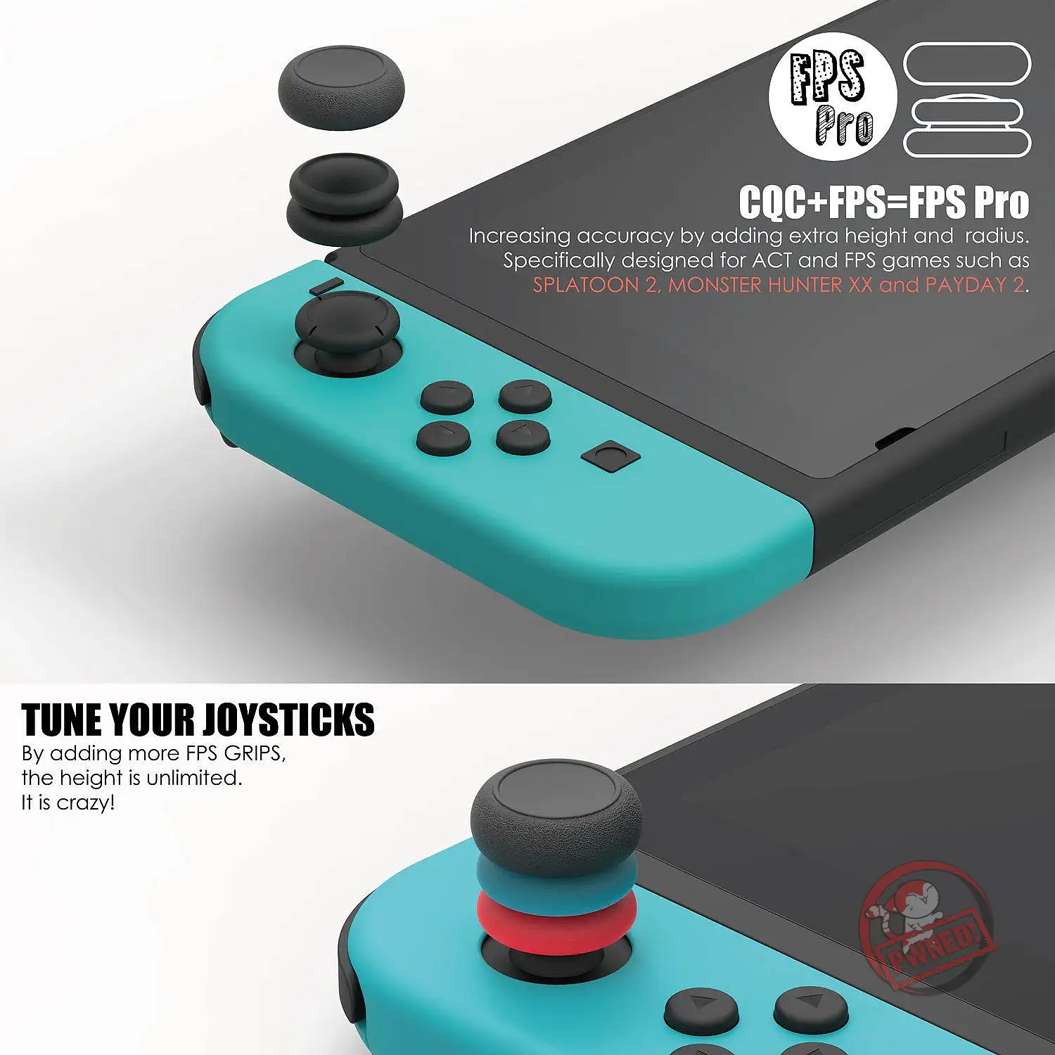 Skull & Co. Nintendo Switch Joy-Con Controller Thumb Grips Set - Mario ...