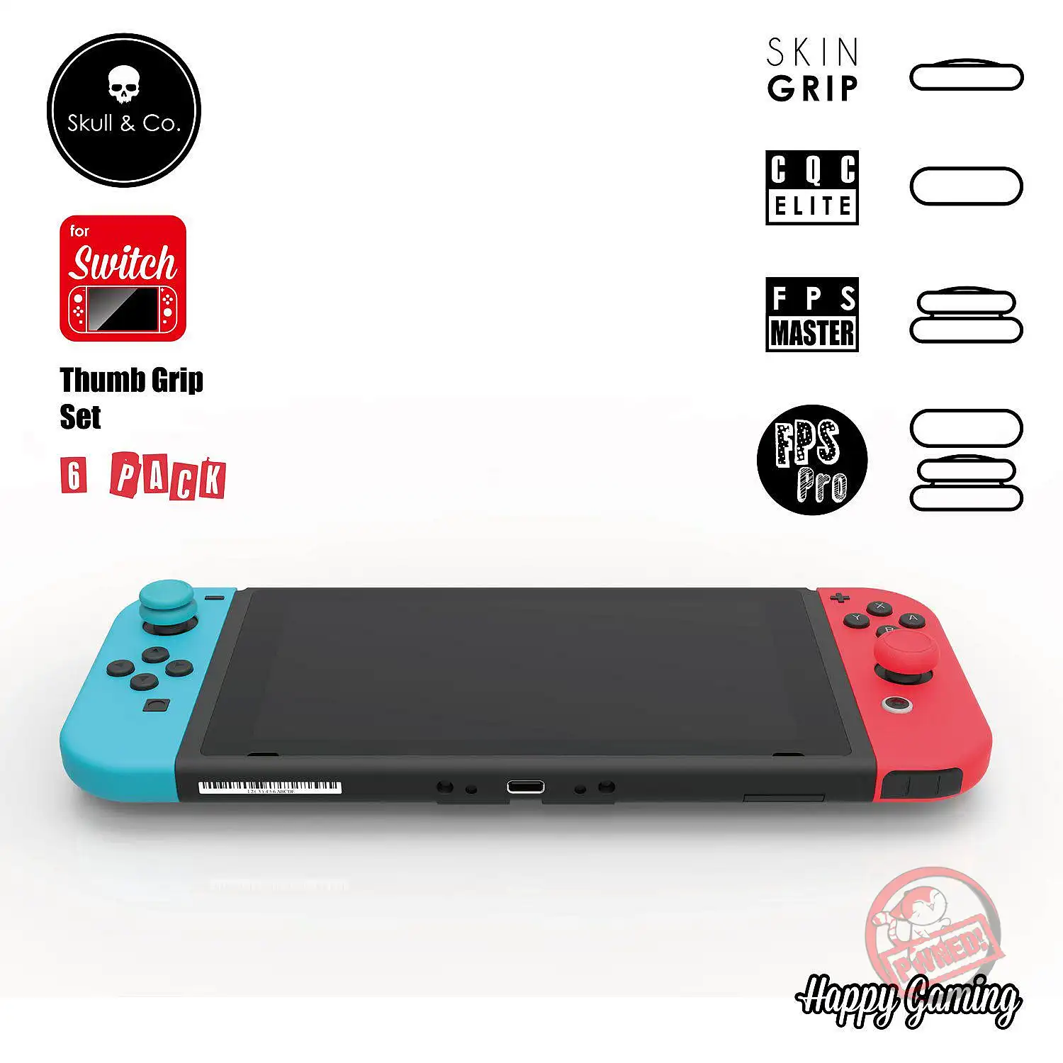 Skull & Co. Nintendo Switch Joy-Con Controller Thumb Grips Set - Neon ...