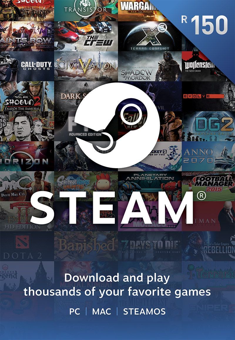 Steam Wallet: R150 Top Up Voucher [Digital Code]