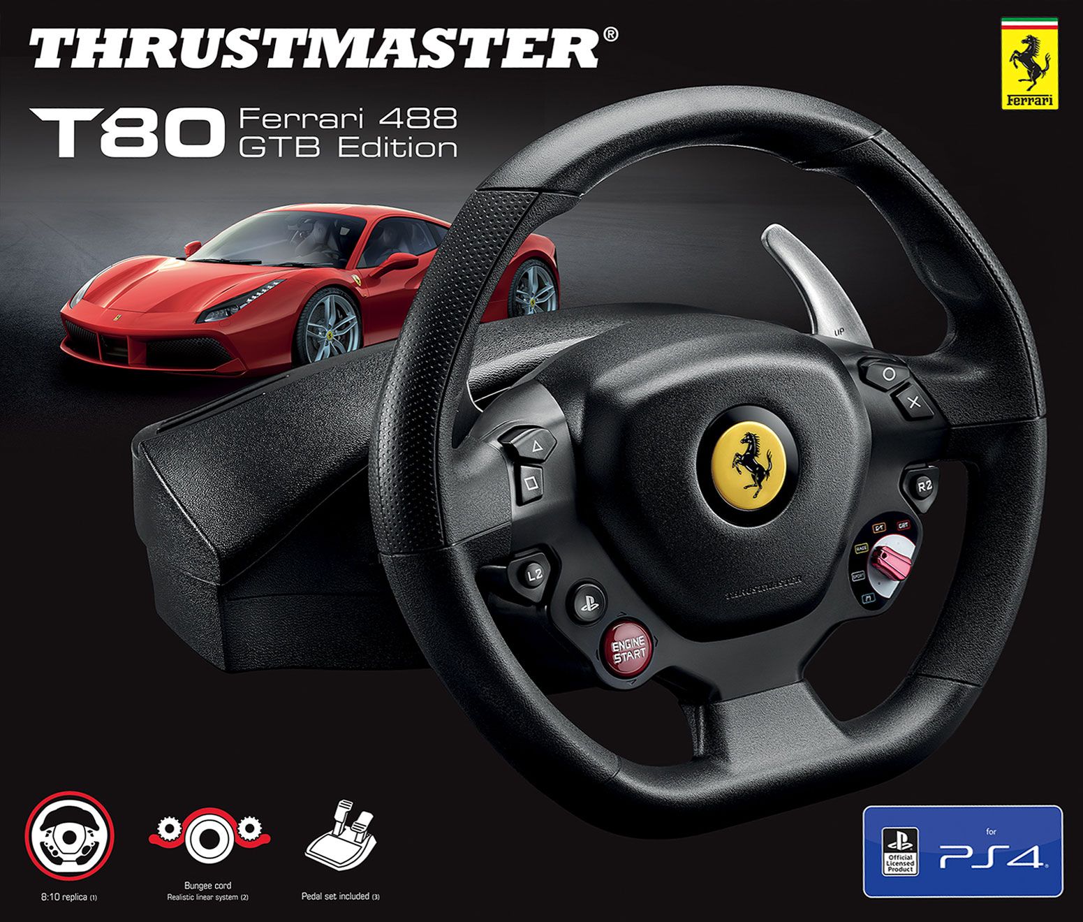 Thrustmaster T80 Racing Wheel - Ferrari 488 GTB Edition (PC / PS3
