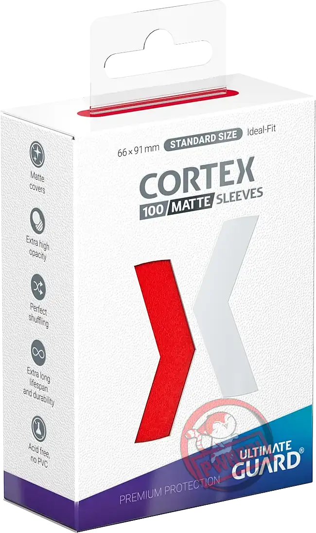 Ultimate Guard Cortex 100 Standard Size Matte Sleeves - Red