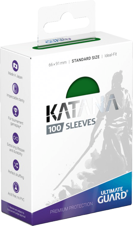 Ultimate Guard Katana 100 Standard Size Sleeves - Green