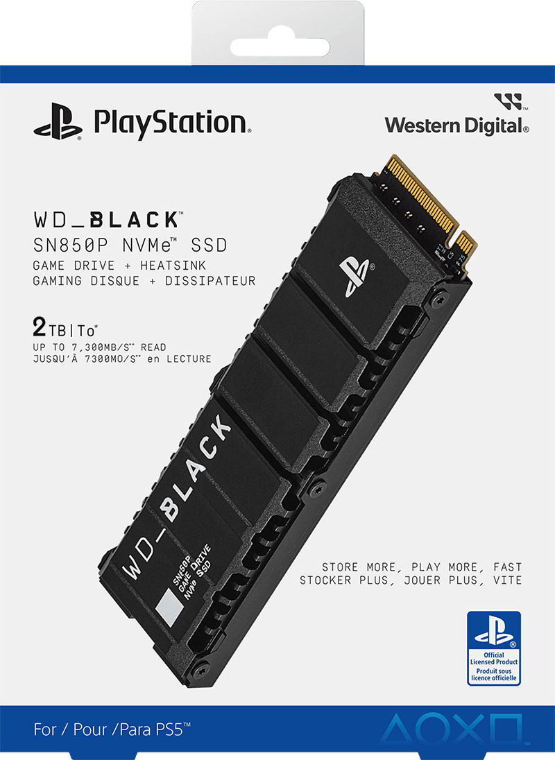 2TB WD_BLACK NVMe M.2 SSD with Heatsink - SN850P (PC / PS5) | PlayStation 5